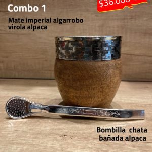 . Imperial Algarrobo virola alpaca y bombilla