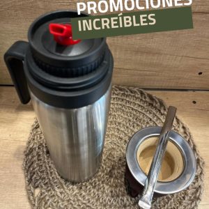 - Termo acero media manija + mate camionero + bombilla acero chata